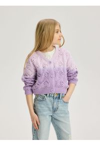 Reserved - Kardigan z efektem ombre - lawendowy. Kolor: fioletowy. Materiał: dzianina
