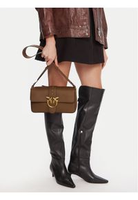 Pinko - PINKO Torebka Love One Classic Slouchy Fl PLTT 104524 A2OX Brązowy. Kolor: brązowy. Materiał: skórzane #1