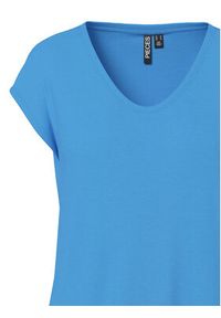 Pieces T-Shirt Billo 17078732 Niebieski Loose Fit. Kolor: niebieski. Materiał: wiskoza