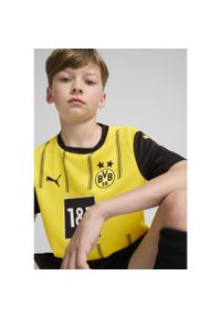 Puma - Młodzieżowa koszulka domowa Borussia Dortmund 24/25 PUMA Faster Yellow Black. Kolor: żółty, wielokolorowy, czarny