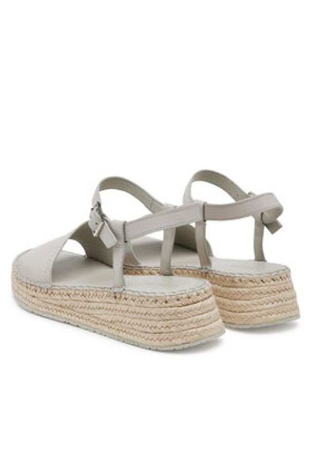 Calvin Klein Espadryle Wedge Rope Sandal Lth HW0HW02546 Biały. Kolor: biały. Materiał: skóra