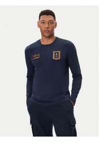 Aeronautica Militare Longsleeve 252TS2488UJ00710 Granatowy Regular Fit. Kolor: niebieski. Materiał: bawełna. Długość rękawa: długi rękaw