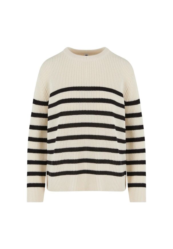 Urban Classics - Sweter Damski W Paski Prążkowana. Kolor: czarny, biały, wielokolorowy. Materiał: prążkowany. Wzór: paski