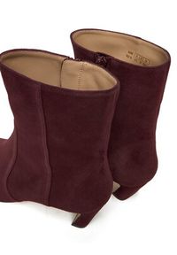 Stuart Weitzman Botki Stassi SM498 Bordowy. Kolor: czerwony. Materiał: skóra, zamsz #4