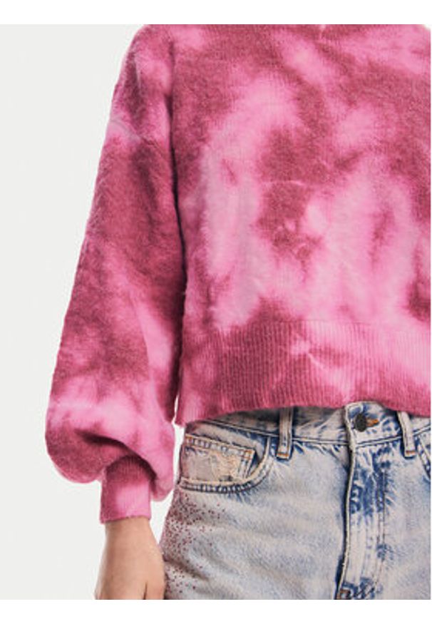 Desigual Sweter Victoria 24WWJF17 Różowy Relaxed Fit. Kolor: różowy. Materiał: syntetyk