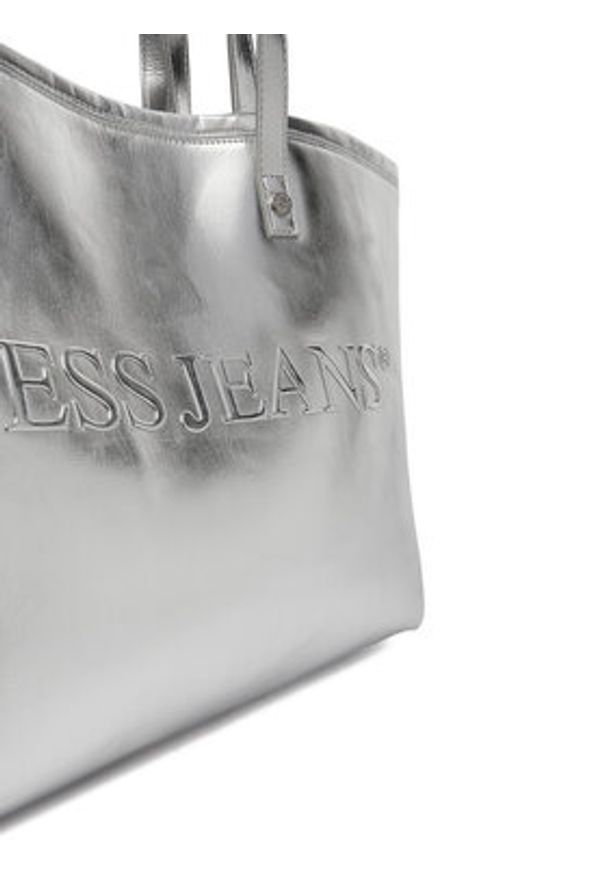 Guess Jeans Torebka CWBEO-GUESS-B-015-09 Srebrny. Kolor: srebrny. Materiał: skórzane