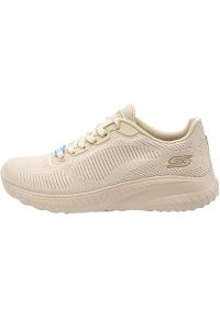 skechers - Buty do chodzenia damskie Skechers Bobs Squad Chaos. Zapięcie: sznurówki. Kolor: beżowy. Materiał: materiał, syntetyk. Szerokość cholewki: normalna. Model: Skechers Sport. Sport: turystyka piesza