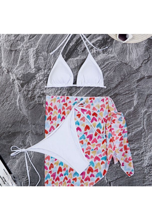Intica - Zestaw bikini z pareo na plażę i basen Paca. Kolor: wielokolorowy. Materiał: tkanina, materiał