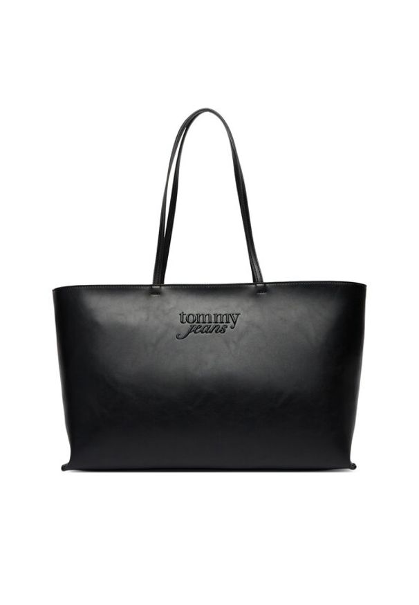 Tommy Jeans Torebka Tjw Must Tote AW0AW18455 Czarny. Kolor: czarny. Materiał: skórzane