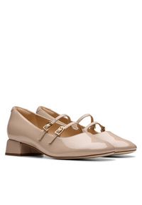 Clarks Półbuty 26181313 Beżowy. Kolor: beżowy. Materiał: lakier, skóra #5