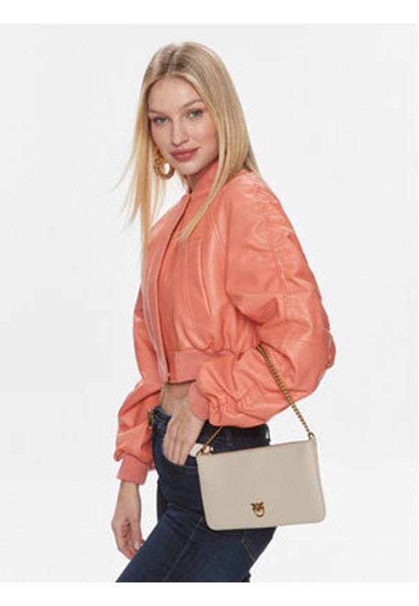 Pinko Torebka Horizontal Flat PE 24 PCPL 102747 A0F1 Biały. Kolor: biały. Materiał: skórzane
