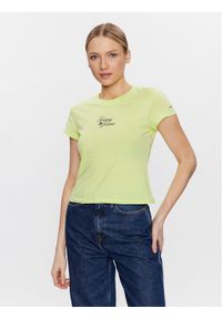 Tommy Jeans T-Shirt Essential Logo DW0DW15441 Zielony Regular Fit. Kolor: zielony. Materiał: syntetyk, bawełna