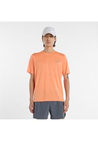 Koszulka męska New Balance MT41253AAE – pomarańczowa. Kolor: pomarańczowy. Materiał: poliester, materiał. Sport: fitness #1