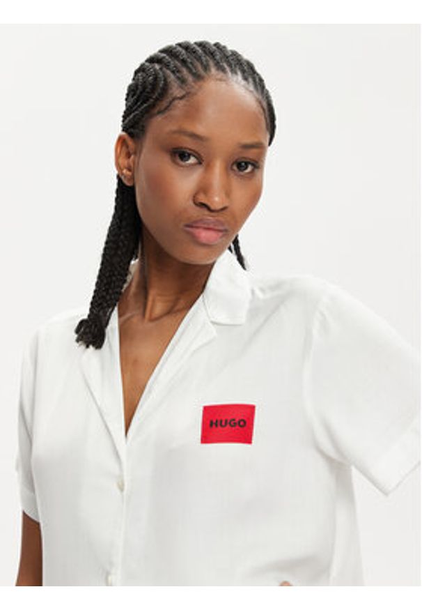 Hugo Piżama True 50514877 Écru Regular Fit. Materiał: wiskoza