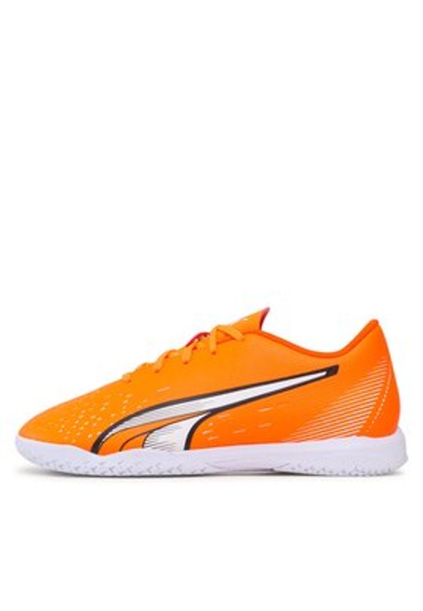 Puma Buty do piłki nożnej Ultra Play It Jr 107237 01 Pomarańczowy. Kolor: pomarańczowy. Materiał: skóra