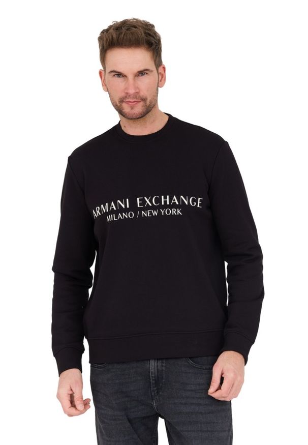 Armani Exchange - ARMANI EXCHANGE Czarna męska bluza, Rozmiar L. Kolor: czarny