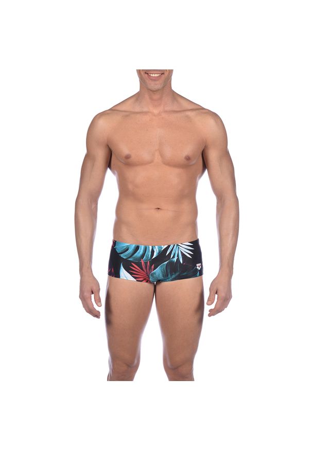 Kąpielówki męskie na basen Arena Tropical Leaves Low Waist Short. Kolor: czarny