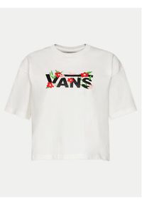 Vans T-Shirt Fleurs Os Crop Ss VN000JG7 Écru Regular Fit. Materiał: bawełna