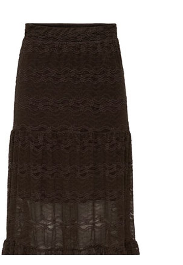 only - ONLY Spódnica maxi Luna 15353206 Brązowy Regular Fit. Kolor: brązowy. Materiał: syntetyk, bawełna
