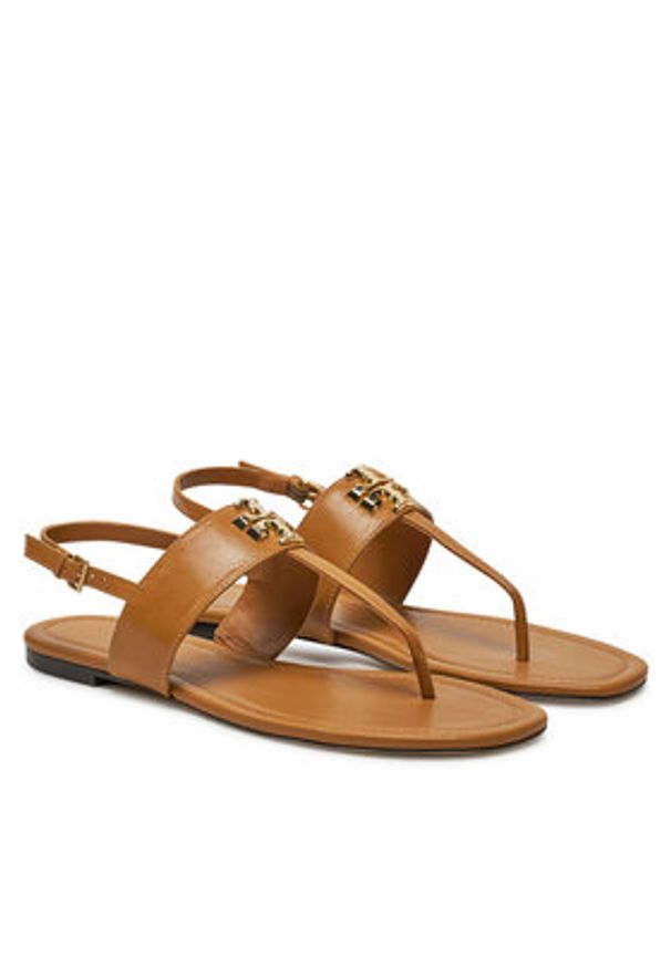 Tory Burch Sandały Eleanor 157967 Brązowy. Kolor: brązowy. Materiał: skóra