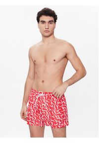Calvin Klein Swimwear Szorty kąpielowe KM0KM00802 Czerwony Regular Fit. Kolor: czerwony. Materiał: syntetyk #3
