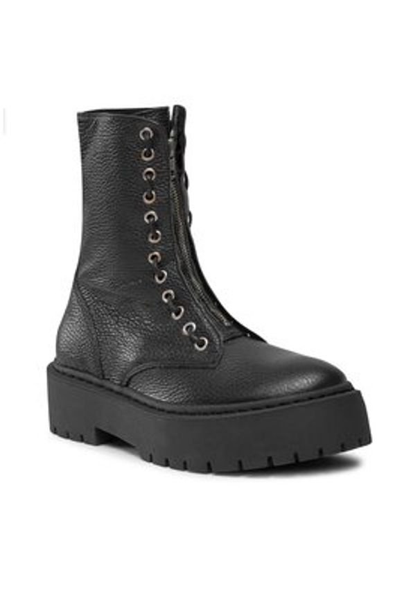 Steve Madden Trapery Odilia Bootie SM11002631 SM11002631-017 Czarny. Kolor: czarny. Materiał: skóra