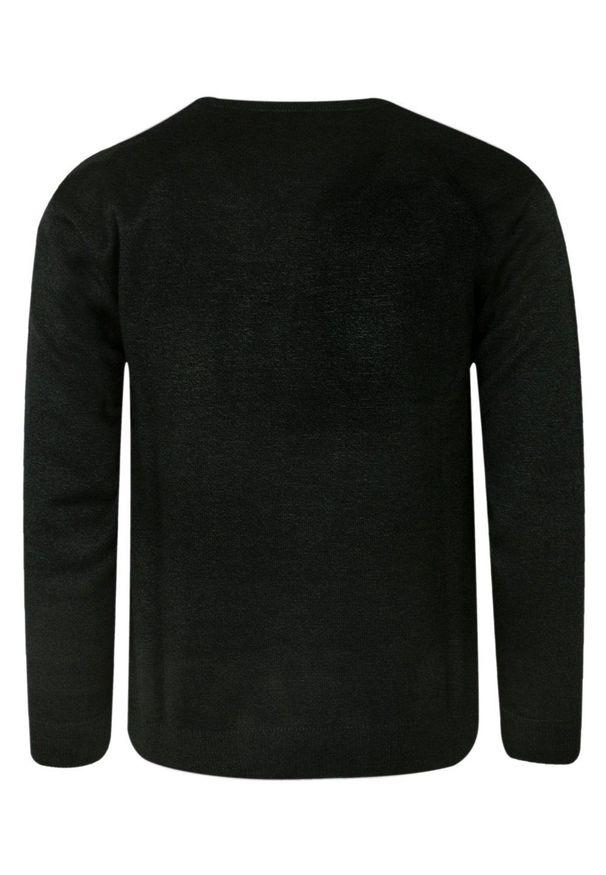 Max Sheldon - Sweter Popielato-Zielony, Wzór Geometryczny, Okrągły Dekolt (U-neck), Męski - MAX SHELDON. Kolor: szary, wielokolorowy, zielony. Materiał: bawełna, akryl. Wzór: geometria. Sezon: jesień, zima. Styl: klasyczny