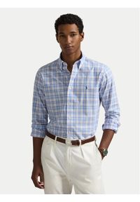 Polo Ralph Lauren Koszula 710968937001 Błękitny Custom Fit. Typ kołnierza: polo. Kolor: niebieski. Materiał: bawełna