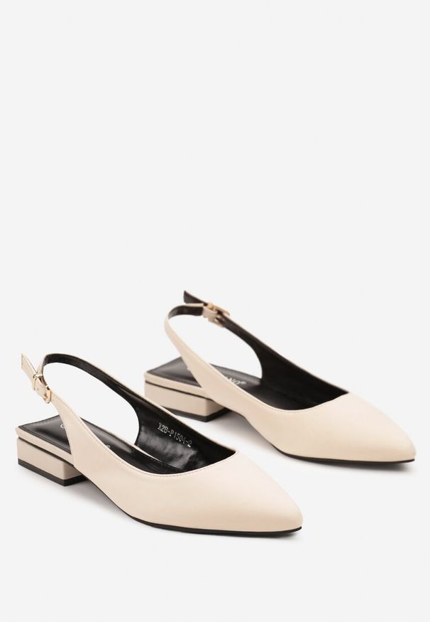 Renee - Beżowe Sandały Vices bez Pięty Zapinane przy Kostce Elajane. Okazja: na co dzień, na spacer, na spotkanie biznesowe. Zapięcie: pasek. Kolor: beżowy. Obcas: na obcasie. Styl: biznesowy, casual, elegancki. Wysokość obcasa: niski