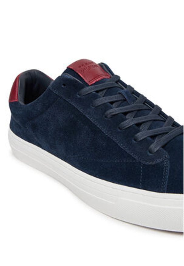 TOMMY HILFIGER - Tommy Hilfiger Sneakersy Premium Dress Cupsole FM0FM05573 Granatowy. Kolor: niebieski. Materiał: zamsz, skóra