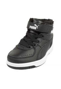 Puma - Dziecięce/Młodzieżowe Rebound Joy Ecological Leather High Cut Trainers. Kolor: czarny. Sezon: zima. Styl: młodzieżowy #1