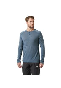 Koszulka z długim rękawem Helly Hansen Durawool Henley. Typ kołnierza: typu henley. Kolor: niebieski. Długość rękawa: długi rękaw. Długość: długie. Sport: turystyka piesza #1