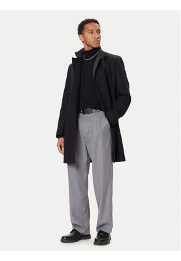 Hugo - HUGO Płaszcz wełniany Mintrax2541 50546551 Czarny Regular Fit. Kolor: czarny. Materiał: wełna