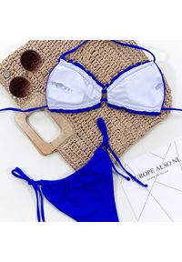 Intica - Bikini wiązane na szyi z regulacją na plażę i basen Greti. Kolor: niebieski. Materiał: materiał #10