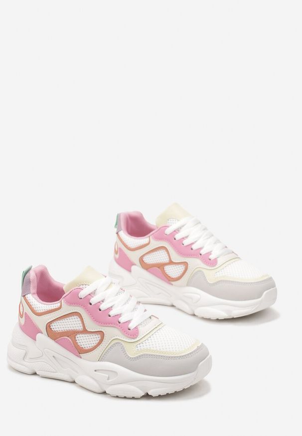 Born2be - Ciemnoróżowe Sneakersy na Grubej Podeszwie Pira. Kolor: różowy