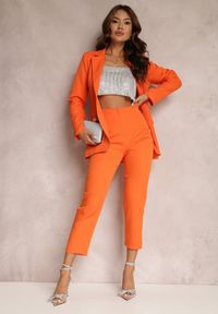 Renee - Pomarańczowe Spodnie Iolona. Stan: podwyższony. Kolor: pomarańczowy. Materiał: tkanina. Wzór: jednolity, aplikacja, gładki. Styl: klasyczny #4