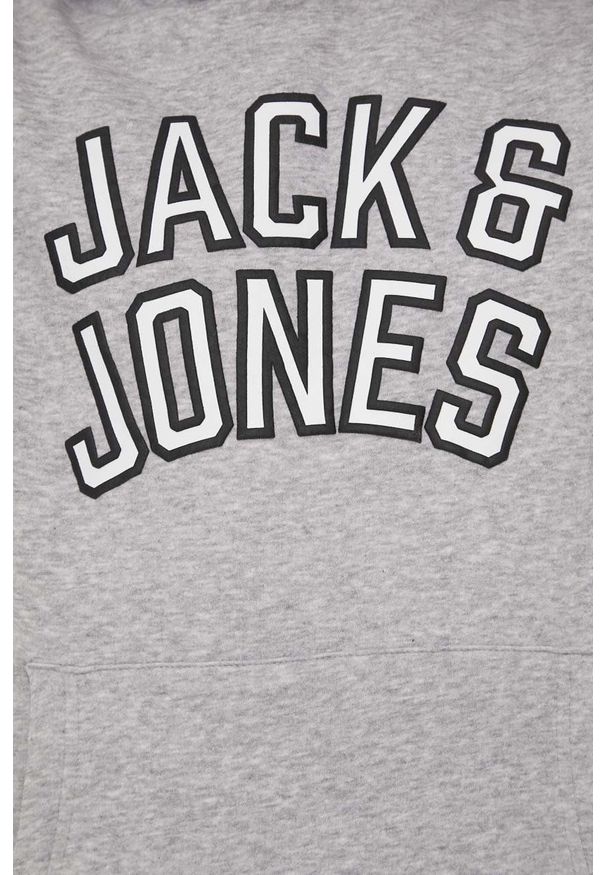 Jack & Jones bluza męska kolor szary z kapturem melanżowa. Okazja: na co dzień. Typ kołnierza: kaptur. Kolor: szary. Materiał: dzianina. Wzór: melanż. Styl: casual