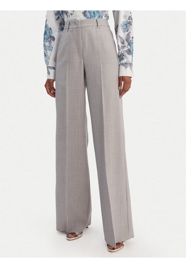 Marella Spodnie materiałowe Giunchi 2613131101 Szary Straight Fit. Kolor: szary. Materiał: syntetyk