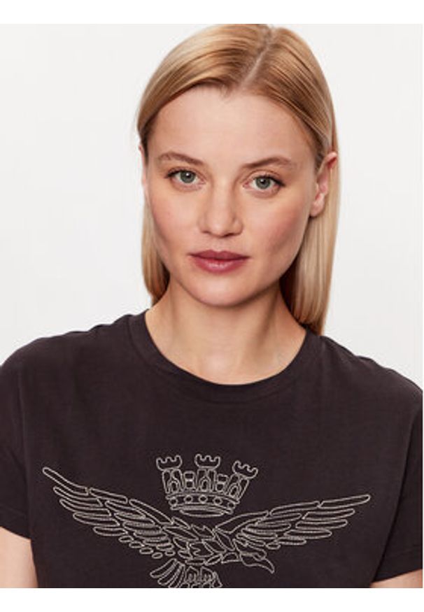 Aeronautica Militare T-Shirt 231TS2103DJ510 Czarny Regular Fit. Kolor: czarny. Materiał: bawełna