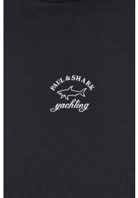 PAUL & SHARK - Paul&Shark bluza męska kolor czarny gładka. Okazja: na co dzień. Kolor: czarny. Wzór: gładki. Styl: casual #4