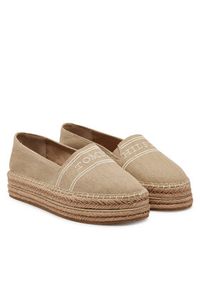 TOMMY HILFIGER - Tommy Hilfiger Espadryle Denim Platform Espadrille FW0FW08543 Beżowy. Kolor: beżowy. Materiał: materiał. Obcas: na platformie