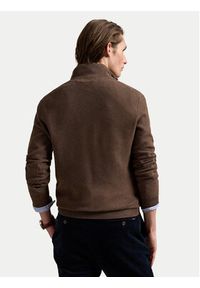 Polo Ralph Lauren Sweter 710932304527 Brązowy Regular Fit. Typ kołnierza: polo. Kolor: brązowy. Materiał: bawełna #5