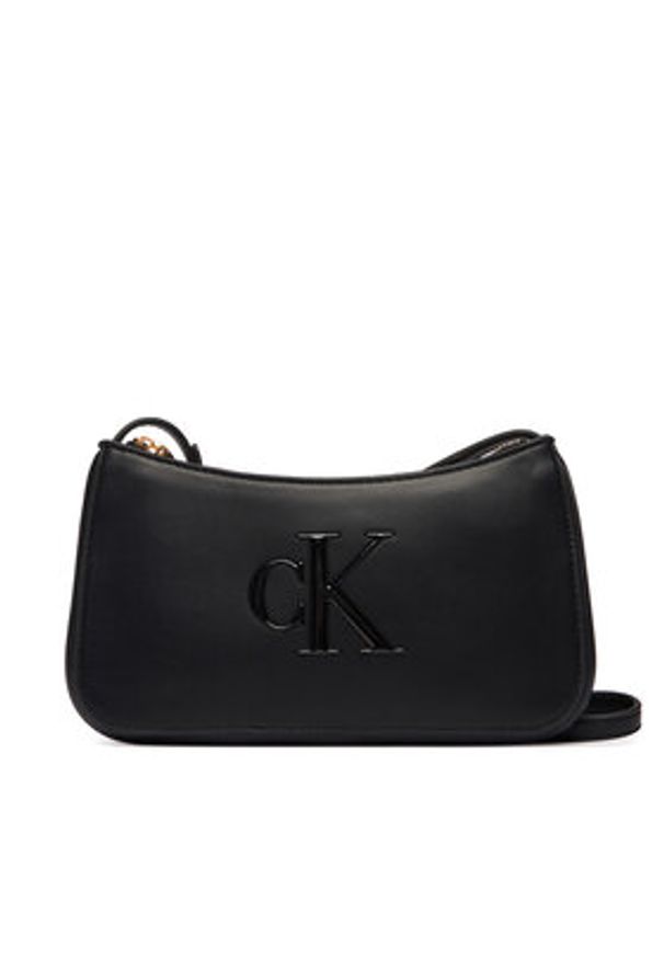 Calvin Klein Torebka Bold Ck Mini Bag LV04F1125G Czarny. Kolor: czarny. Materiał: skórzane