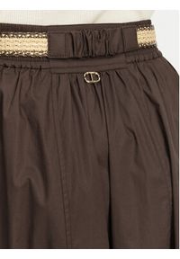 TwinSet - TWINSET Spódnica trapezowa 251TT202J Brązowy Regular Fit. Kolor: brązowy. Materiał: bawełna