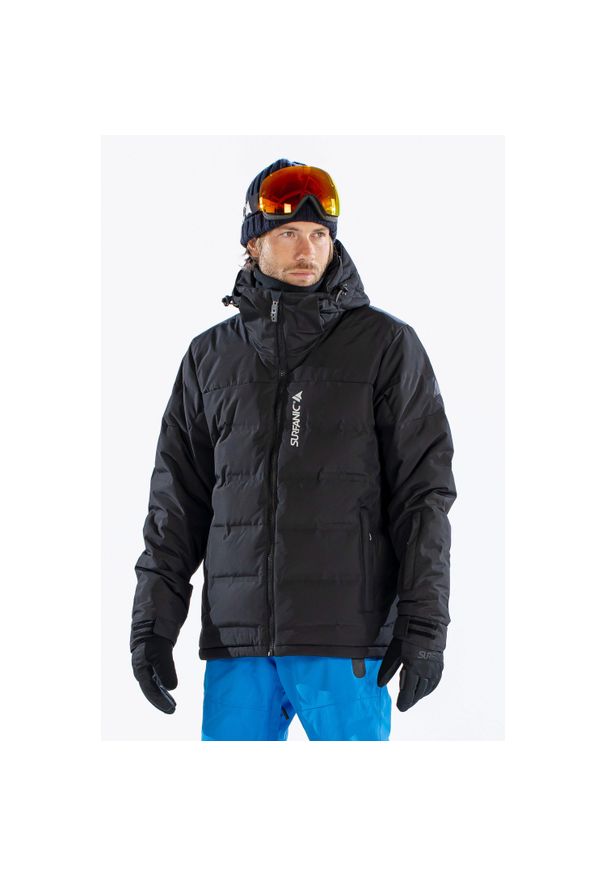 Surfanic - Kurtka Męska Zimowa Snowboard Naturalny Puch SURFANIC Celcius Czarna. Kolor: czarny. Materiał: puch. Sezon: zima. Sport: snowboard