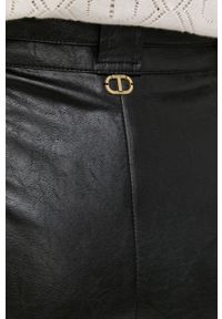 TwinSet - Twinset spodnie damskie kolor czarny proste high waist. Stan: podwyższony. Kolor: czarny #4