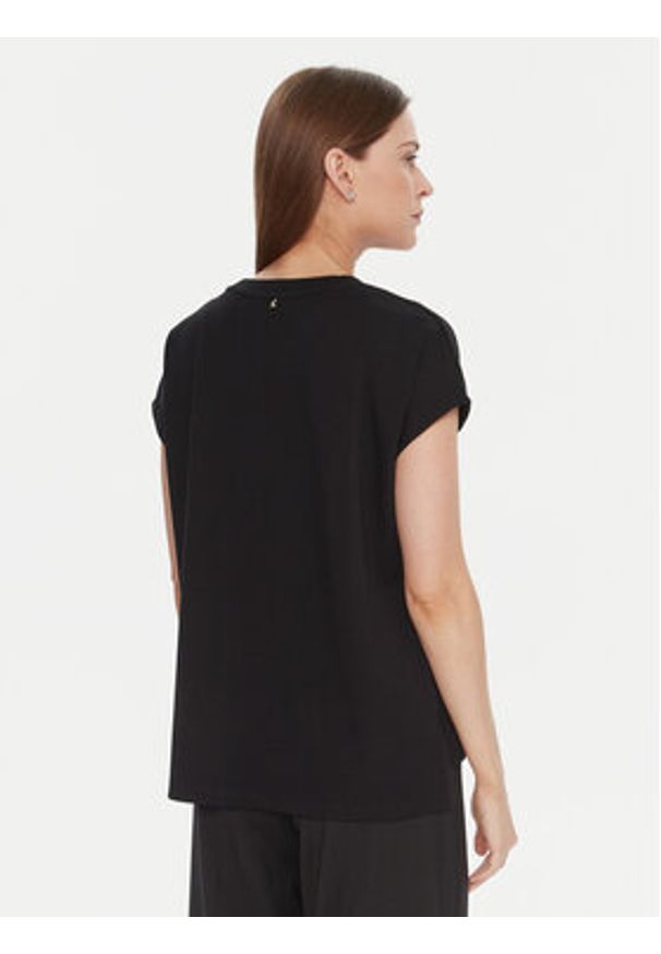 LOLA CASADEMUNT T-Shirt LF2515024 Czarny Regular Fit. Kolor: czarny. Materiał: syntetyk