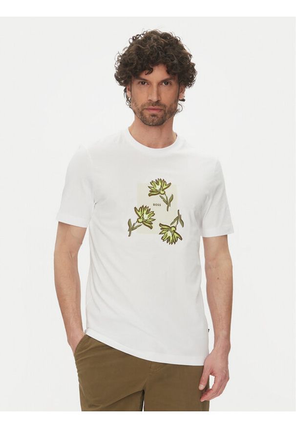 BOSS T-Shirt C-Thompson 13 50536763 Biały Regular Fit. Kolor: biały. Materiał: bawełna