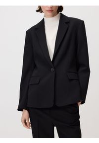 Reserved - Jednorzędowa marynarka - czarny. Kolor: czarny. Materiał: wiskoza, tkanina
