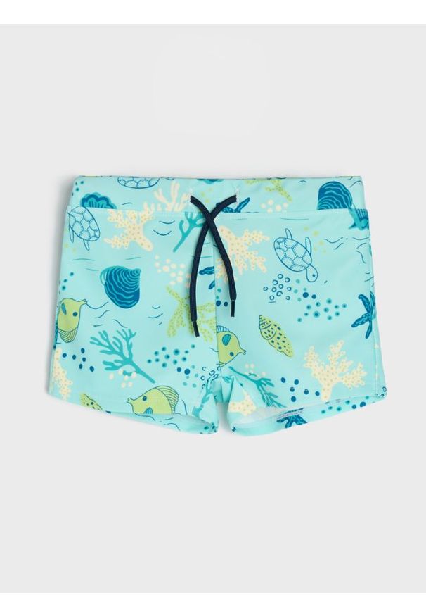 Sinsay - Kąpielówki z motywem morskich zwierząt - granatowy. Kolor: niebieski